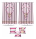 Ver imagem 1 de Kit Cortina + 3 Capas Almofadas Infantil Ursinha Baloeira