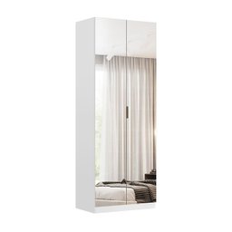 Guarda Roupa Modular 2 Portas Espelho com Gavetas 90 Cm Altezza Belmax:branco - 4