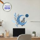 Ver imagem 1 de Adesivo Floral Boho Azul Estilo Nórdico 45x38 Minimalista Mod.05