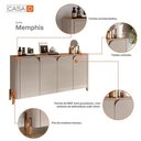 Ver imagem 4 de Buffet Aparador Memphis 4 Portas Off White/cedro - Casa D
