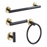 Kit Banheiro Moderno Preto Com Dourado 4 Peças - 2