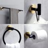 Kit Banheiro Moderno Preto Com Dourado 4 Peças - 1