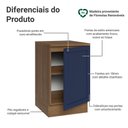 Ver imagem 3 de Balcão de Cozinha 50cm 1 Porta Rustic/azul Vik Madesa