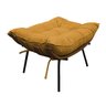 Poltrona com Puff Costela Base Fixa Suede Mostarda - 3