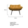 Poltrona com Puff Costela Base Fixa Suede Mostarda - 5