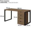Ver imagem 4 de Mesa Escritorio 150 Cm e Gaveteiro 4 Gavetas Frame Munique Kappesberg