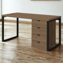 Ver imagem 2 de Mesa Escritorio 150 Cm e Gaveteiro 4 Gavetas Frame Munique Kappesberg