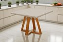 Ver imagem 2 de Mesa de Jantar 4 Lugares Quadrada Bela Base Madeira Luxo