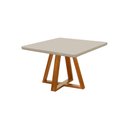 Ver imagem 1 de Mesa de Jantar 4 Lugares Quadrada Bela Base Madeira Luxo