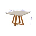 Ver imagem 5 de Mesa de Jantar 4 Lugares Quadrada Bela Base Madeira Luxo