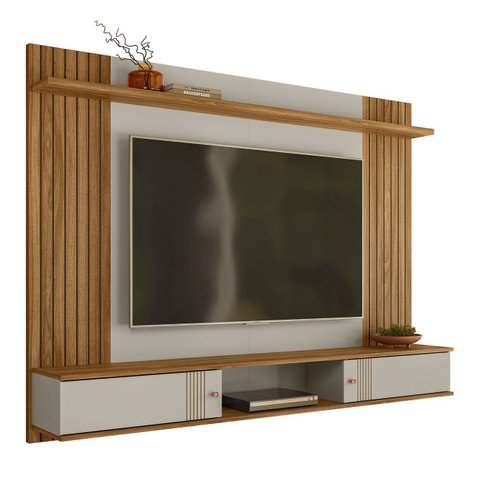 Painel Tv 70 Pol e Bancada Suspensa 180cm Yany Off/nature Z49 - Mpozenato
