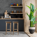 Ver imagem 2 de Kit 2 Bancos Alto de Cozinha Área de Lazer Bar Madeira