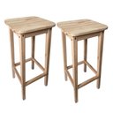 Ver imagem 1 de Kit 2 Bancos Alto de Cozinha Área de Lazer Bar Madeira