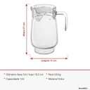 Ver imagem 7 de Jarra de Vidro 1,6L Transparente 20x10x10cm Água Suco Chá Bebidas Mesa Detox