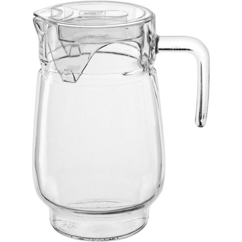 Jarra de Vidro 1,6L Transparente 20x10x10cm Água Suco Chá Bebidas Mesa Detox