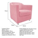 Ver imagem 3 de kit Poltrona Catar e Puff Dado Suede Rosa Bebê - ADJ Decor