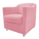 Ver imagem 5 de kit Poltrona Catar e Puff Dado Suede Rosa Bebê - ADJ Decor