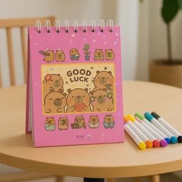 Canetinhas 48 Cores Livro Pintar Capivara Feliz Fofa 50 Paginas Desenho Divertido Relaxante Pintura  - 5