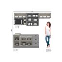 Ver imagem 4 de Kit de Cozinha Modulada 7 Peças Americana (3 Aéreos. 2 Balcões, 1 Nicho, 1 Complemento) Cinza -