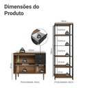 Ver imagem 4 de Kit Cozinha Balcão Gabinete 3 Portas 2 Gavetas e Armário Cozinha Despensa 5 Prateleiras Preto
