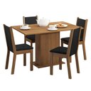 Ver imagem 2 de Conjunto Sala de Jantar Mesa Tampo de Madeira 4 Cadeiras Rustic/preto/oxford Talita Madesa