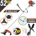 Ver imagem 2 de Roçadeira Aparador de Grama Á Gasolina Tekna Rl520ac-g2 2t 52cc 2hp C/ Faca e Carretel