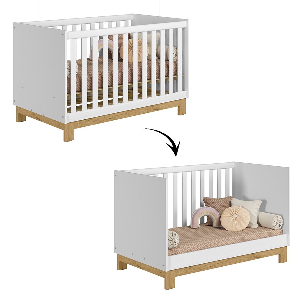 Berço Mini Cama 4315 Branco Acetinado + Colchão Gazin Patoti Móveis - 3