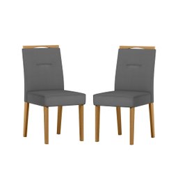 Kit 02 Cadeiras para Mesa de Jantar Estofada Lectus Luxo -new Ceval - 1