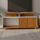 Ver imagem 3 de Rack Topázio Naturalle com Off-white com Ripado - Bechara
