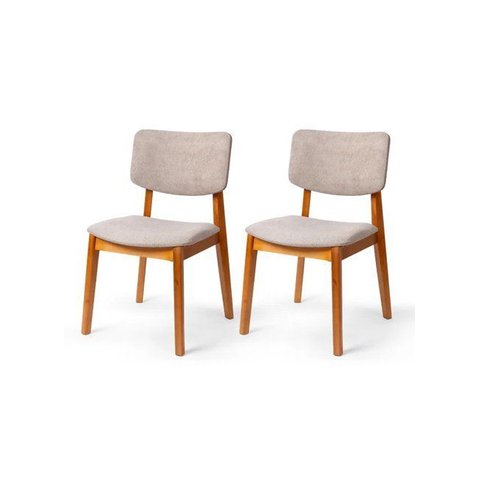 Kit 2 Cadeira de Jantar Madeira Maciça Manuela Estofada Premium Ergonomica Confortável Di Franco