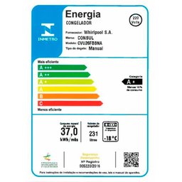 Freezer Vertical Cvu26Fb Consul 1 Porta Reversível e 1 Gaveta 231 Litros 220V - 6