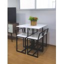 Ver imagem 3 de Mesa Redonda Jantar Prime Compacta de Madeira 4 Cadeiras Branca BF Decor