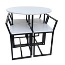 Ver imagem 1 de Mesa Redonda Jantar Prime Compacta de Madeira 4 Cadeiras Branca BF Decor