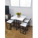Ver imagem 4 de Mesa Redonda Jantar Prime Compacta de Madeira 4 Cadeiras Branca BF Decor