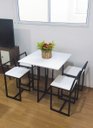 Ver imagem 4 de Mesa Redonda Jantar Prime Compacta de Madeira 4 Cadeiras Branca BF Decor