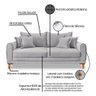 Sofá Living 3 Lugares Bouclê Cinza 2.00m Pés em Madeira Bz Home Decor - 7