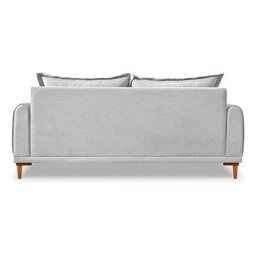 Sofá Living 3 Lugares Bouclê Cinza 2.00m Pés em Madeira Bz Home Decor - 3