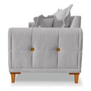 Ver imagem 6 de Sofá Living 3 Lugares Bouclê Cinza 2.00m Pés em Madeira Bz Home Decor