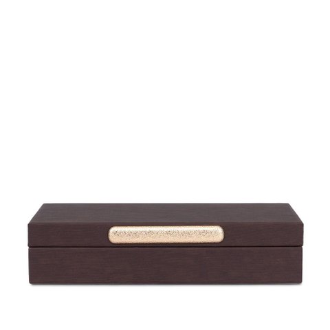 Caixa Decorativa em Mdf com Revestimento em Pu Marrom 31cm 22898 Mart