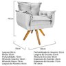 Poltrona Opala Base Giratória de Madeira Suede Branco - Adj Decor - 4