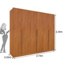 Ver imagem 2 de Guarda Roupa Casal 100% MDF 6 Portas 6 Gavetas Realeza s/ Espelho s/ Pés - Tcil Cinamomo