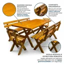 Ver imagem 4 de Mesa para Área Externa e 4 Bancos com Encosto Kit Churrasco Yescasa Mel Amarelo