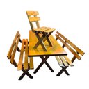 Ver imagem 7 de Mesa para Área Externa e 4 Bancos com Encosto Kit Churrasco Yescasa Mel Amarelo
