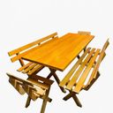 Ver imagem 2 de Conjunto Mesa para Jardim com 4 Bancos Kit Churrasco Yescasa