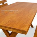 Ver imagem 5 de Mesa para Área Externa e 4 Bancos com Encosto Kit Churrasco Yescasa Mel Amarelo