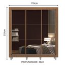 Ver imagem 4 de Guarda Roupa Casal Madesa Mônaco 3 Portas de Correr de Espelho com Pés - Rustic