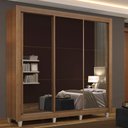 Ver imagem 1 de Guarda Roupa Casal Madesa Mônaco 3 Portas de Correr de Espelho com Pés - Rustic