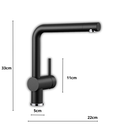 Ver imagem 5 de Torneira Cozinha Monocomando, Metal Nobre, Bico Extensor Acabamento: Premium; Cor: Preta