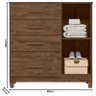 Guarda Roupa Solteiro Lima e Cômoda Vênus com Pés Castanho Wood Flex – Moval - 6
