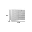 Ver imagem 2 de Cômoda Novo Horizonte Neve 10 Gavetas MDF-MDP Puxador MDF Branco